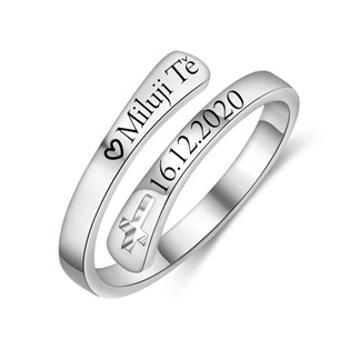 Spikes USA Ocelový prsten s možností rytiny - velikost universální - OPR1908