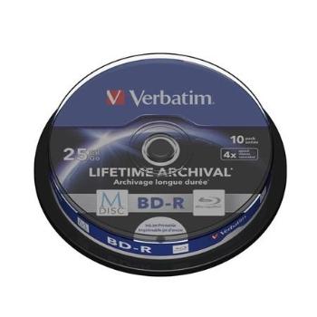 Disk Verbatim BD-R M-Disc 25GB, 4x, printable, 10-cake, 43825