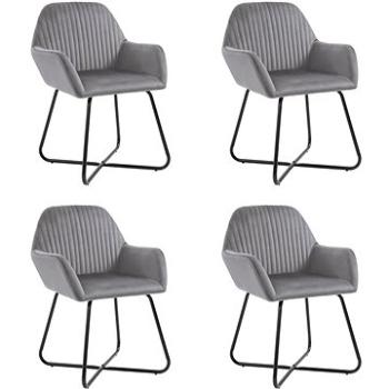 Jídelní židle 4 ks šedé samet (277009)