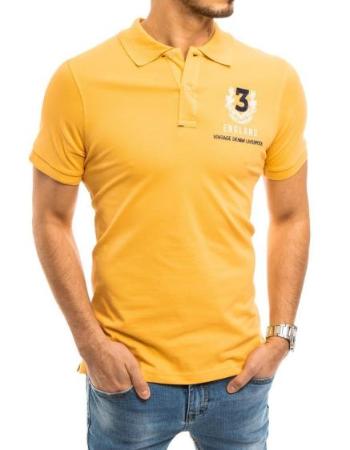 Pánské tričko s límečkem žluté NUMMER