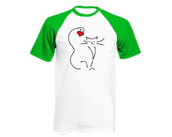 Pánské tričko Baseball Love cat