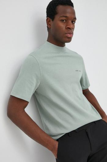 Bavlněné tričko Samsoe Samsoe zelená barva