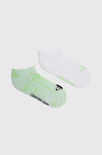 Ponožky Calvin Klein 2-pack dámské, zelená barva
