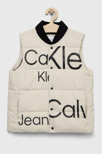 Dětská vesta Calvin Klein Jeans béžová barva
