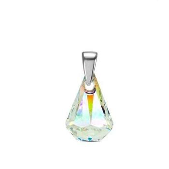 SILVEGO stříbrný přívěsek XIRIUS Raindrop Crystal AB se Swarovski Crystals LSW177P