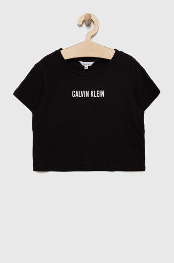 Dětské bavlněné tričko Calvin Klein Jeans černá barva