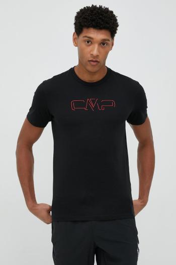 Bavlněné tričko CMP černá barva, s potiskem