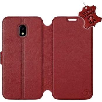 Flip pouzdro na mobil Samsung Galaxy J3 2017 - Tmavě červené - kožené -   Dark Red Leather (5903226518104)