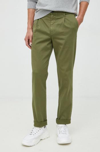 Kalhoty United Colors of Benetton pánské, zelená barva, jednoduché