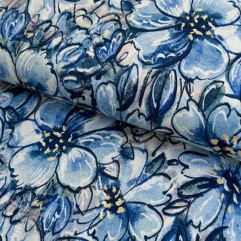 Úplet VISCOSE LYCRA HEAVY Pretty in blue design B digital print