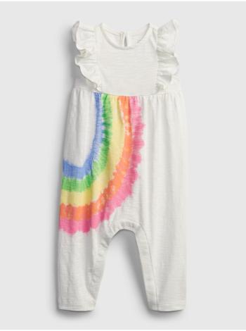 Bílý holčičí baby overal rainbow one-piece