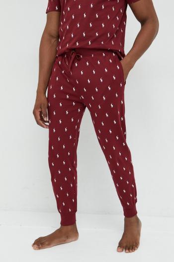 Bavlněné pyžamové kalhoty Polo Ralph Lauren vínová barva