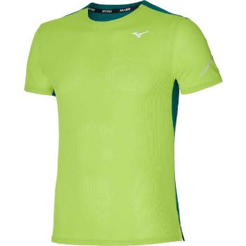 Mizuno DRY AERO FLOW TEE Pánské běžecké triko, zelená, velikost L