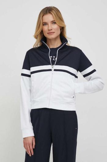 Mikina Tommy Hilfiger dámská, tmavomodrá barva, vzorovaná, WW0WW41136