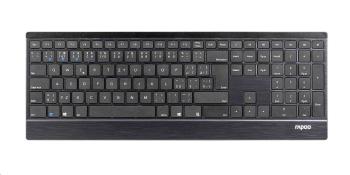 RAPOO klávesnice E9500M Multi-mode Wireless Ultra-slim Keyboard Black