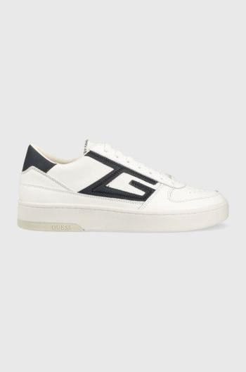 Kožené sneakers boty Guess Silea bílá barva, FM5SIL ELE12 WHBLU