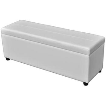 Dlouhá lavice s úložným prostorem dřevěná bílá (241062)