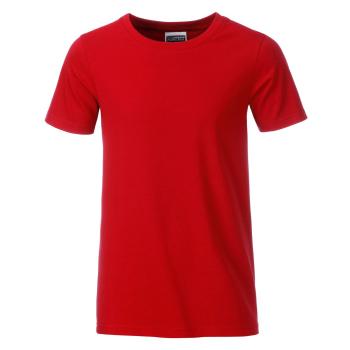James & Nicholson Klasické chlapecké tričko z biobavlny 8008B - Červená | L