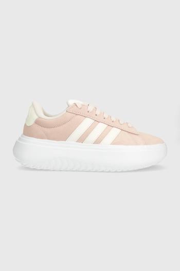 Semišové sneakers boty adidas GRAND COURT růžová barva, IE1104