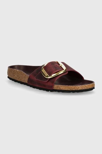 Nubukové pantofle Birkenstock Madrid Big Buckle vínová barva, 1028031