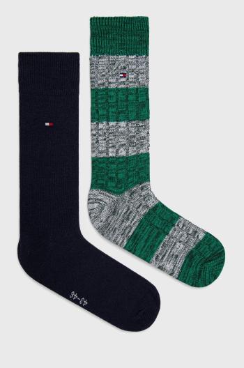 Ponožky Tommy Hilfiger (2-pak) pánské, zelená barva