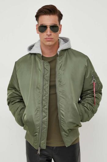 Bomber bunda Alpha Industries MA-1 ZH Back EMB zelená barva, zimní