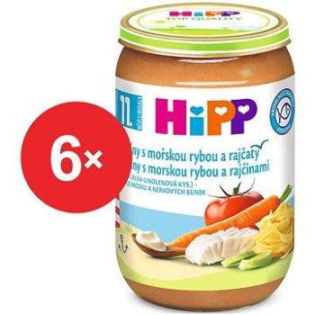 HiPP Jemné těstoviny s mořskou rybou a rajčaty - 6× 220 g (4062300436459)