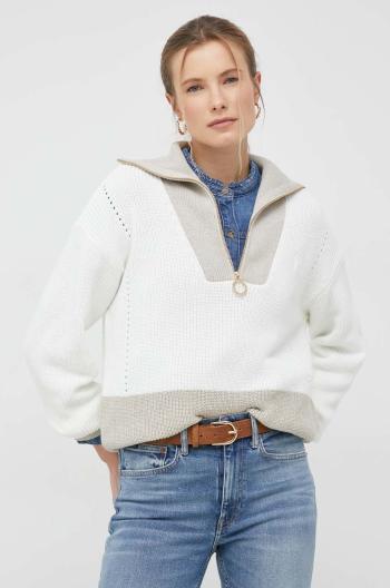 Bavlněný svetr Tommy Hilfiger dámský, béžová barva