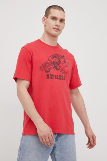 Bavlněné tričko Superdry červená barva, s potiskem