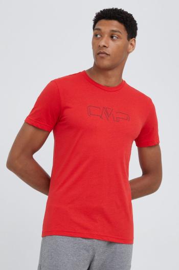 Bavlněné tričko CMP červená barva, s potiskem