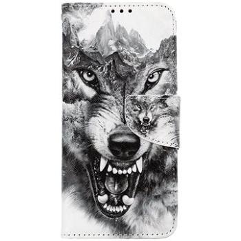 TopQ Samsung A22 knížkové Černobílý vlk 66243 (Sun-66243)
