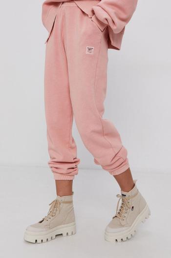 Kalhoty Reebok Classic H09014 dámské, růžová barva, hladké