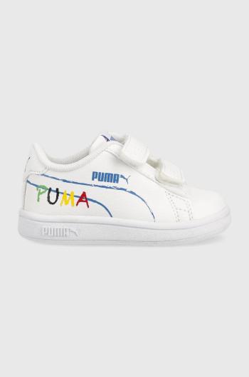 Dětské sneakers boty Puma Smash V2 Home Schoo bílá barva