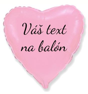 Fóliový balón s textem - Světle růžové srdce 45 cm