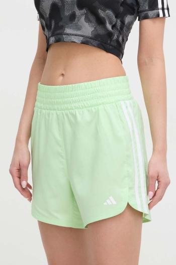 Tréninkové šortky adidas Performance Pacer zelená barva, s aplikací, high waist, IT7763