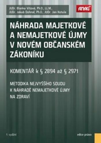 Náhrada majetkové a nemajetkové újmy v novém občanském zákoníku – komentář k § 2894 až § 2971 - Jakub Dohnal, Blanka Vítová, Jan Kotula