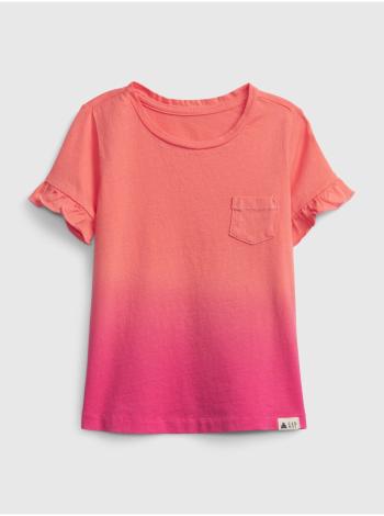 Růžové holčičí dětské tričko ruffle