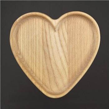 AMADEA Dřevěný podnos ve tvaru srdce, masivní dřevo, rozměr 19,6x18,6x2 cm (30159-0B)