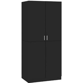 Šatní skříň černá s vysokým leskem 80 x 52 x 180 cm dřevotříska 800628 (3575,62)