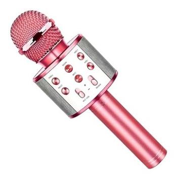 Karaoke bluetooth mikrofon s kulatým reproduktorem, růžová zlatá (E-227-RG)