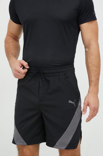 tréninkové šortky Puma fit woven pánské, černá barva