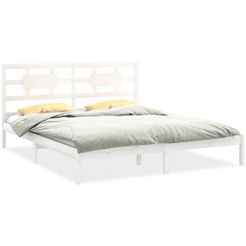 Rám postele bílý masivní dřevo 200 × 200 cm, 3105686 (3105686)