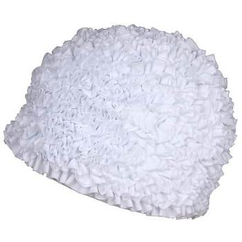 Ruffle koupací čepice bílá