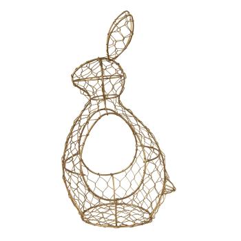 Mosazný drátěný dekorační košík králík Bunny - 20*18*38 cm 6Y4663