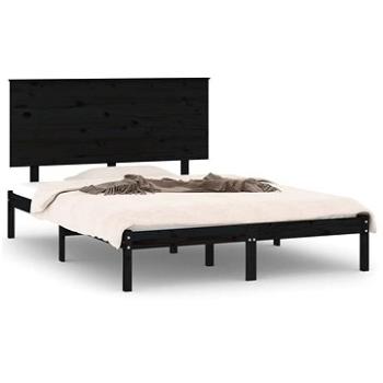 Rám postele černý masivní dřevo 135 × 190 cm Double, 3104782 (3104782)