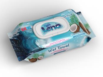 Vlhčené ubrousky - LENO 120ks Wet Wipes Coconut