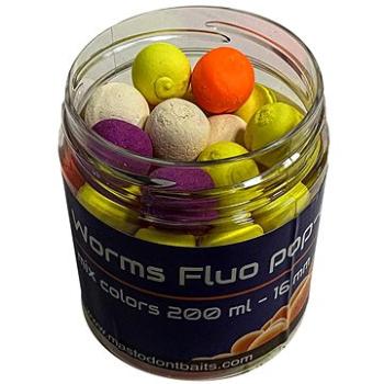 Mastodont Baits Fluo pop-up Worms 16mm 200ml Mix barev (8594187922405)