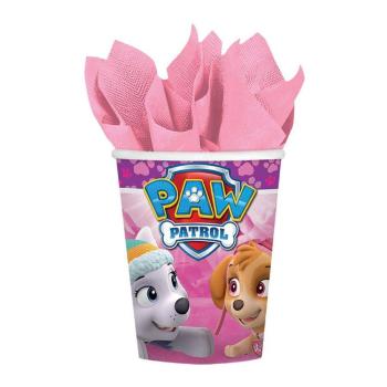 Kelímky papírové 8ks Paw Patrol růžové 250 ml - Amscan