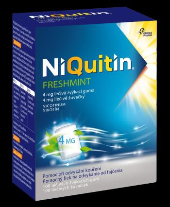 NiQuitin Freshmint 4 mg léčivá žvýkací guma 100 ks