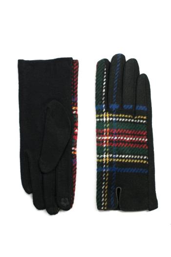 Černé kárované rukavice Scotland